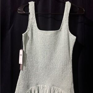 Hutch Sleeveless Smocked Drop-Waist Midi Dress